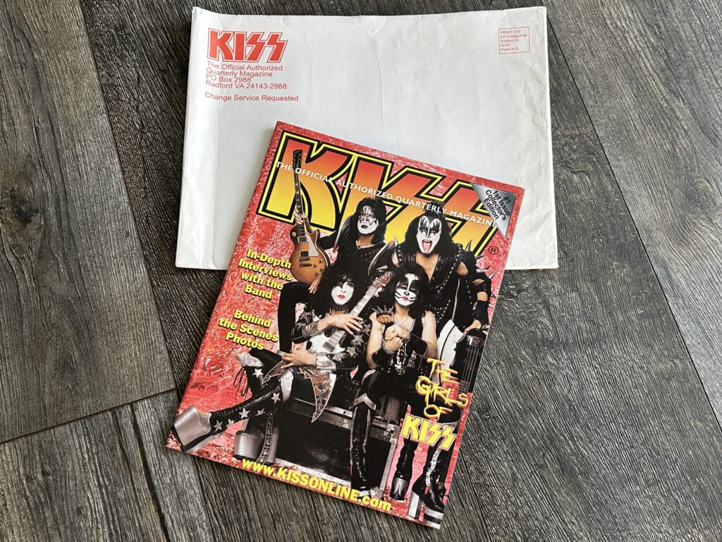 KISS Magazine #1 Official Authorized Quarterly Envelope Vintage Kiss Memorabilia