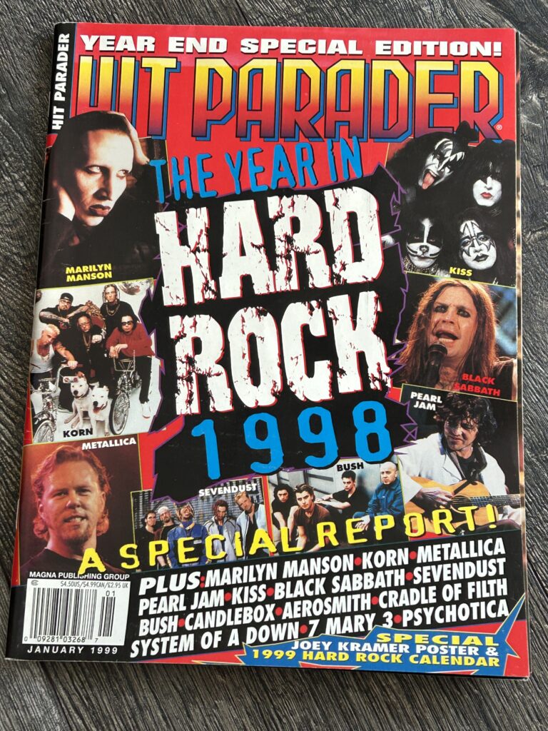 KISS Magazine Hit Parader Jan 1999 Vintage Kiss Centerfold Poster Marilyn Manson