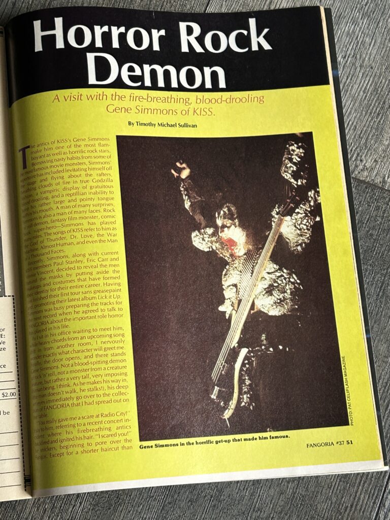KISS Magazine Fangoria #37 Aug 1984 Gene Simmons Vintage Kiss Gremlins Creepshow