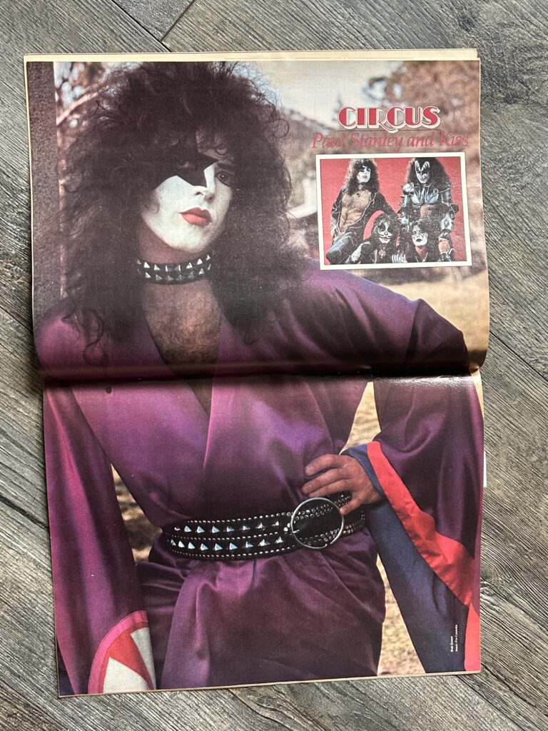 KISS Poster Japan Centerfold Aucoin CIRCUS Magazine July 1977 Vintage Kiss