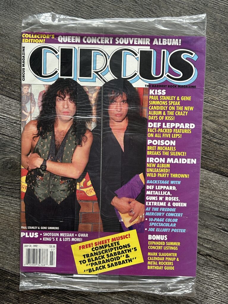 KISS Magazine Circus July 1992 SEALED Kiss Revenge Vintage Kiss Memorabilia