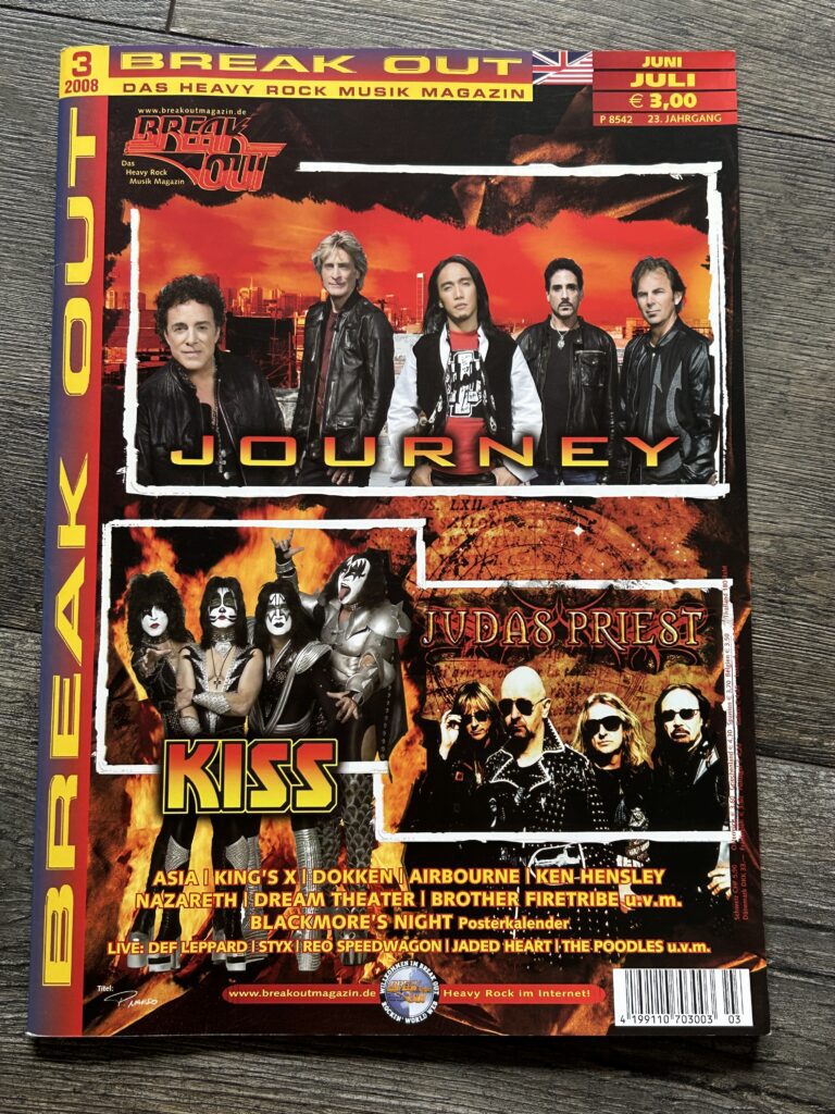 KISS Magazine Break Out 2008 Vintage Kiss Memorabilia Journey Judas Priest