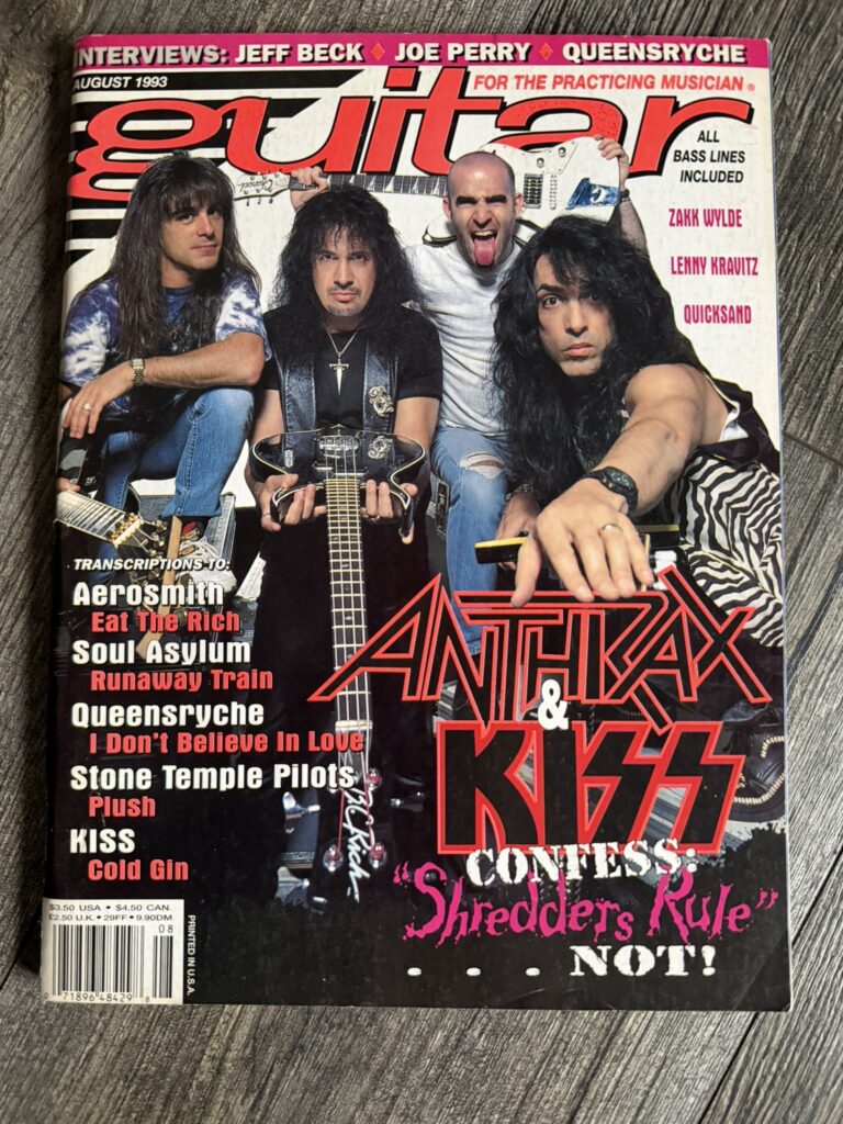 KISS Magazine Guitar For The Practicing Musician Aug 1993 Poster Vintage Kiss