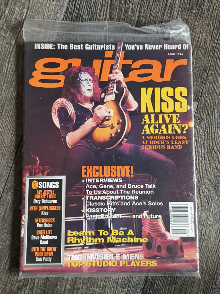 KISS Magazine Guitar April 1996 Ace Frehley SEALED Vintage Kiss Memorabilia
