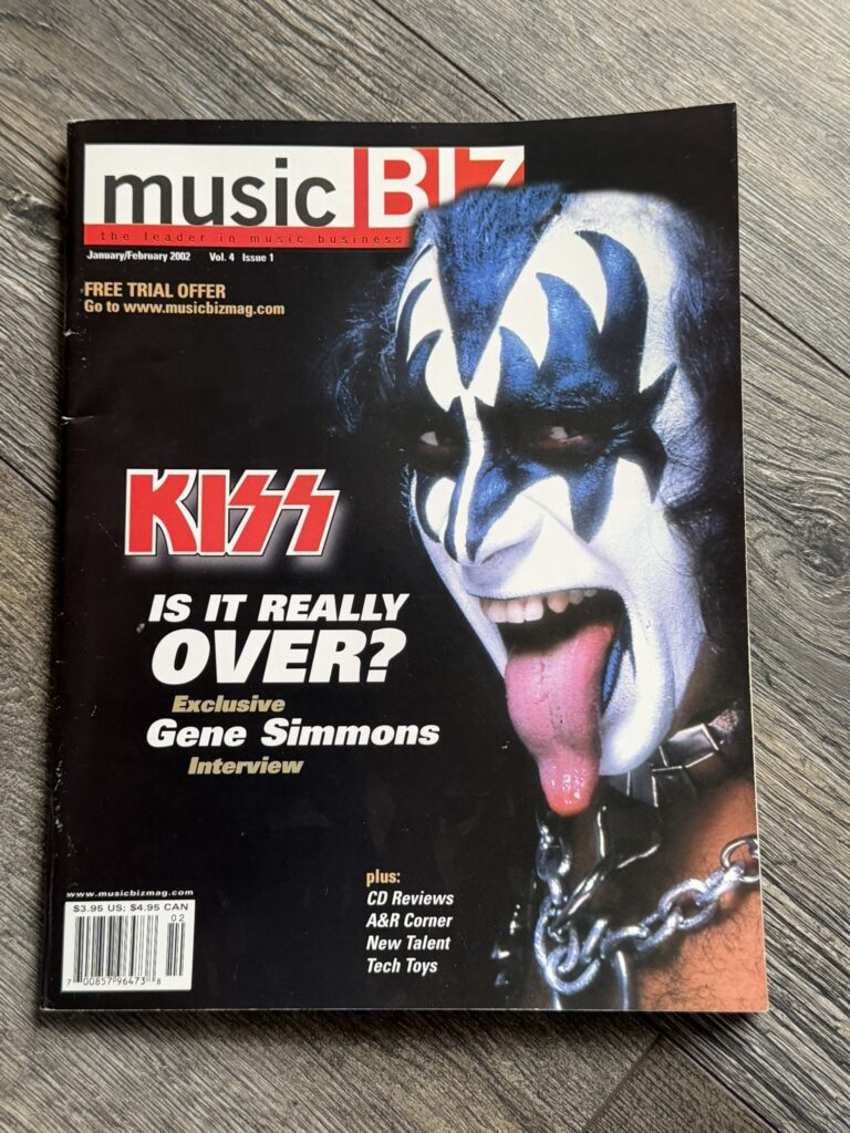 KISS Magazine Music Biz Jan Feb 2002 Gene Simmons Vintage Kiss Memorabilia