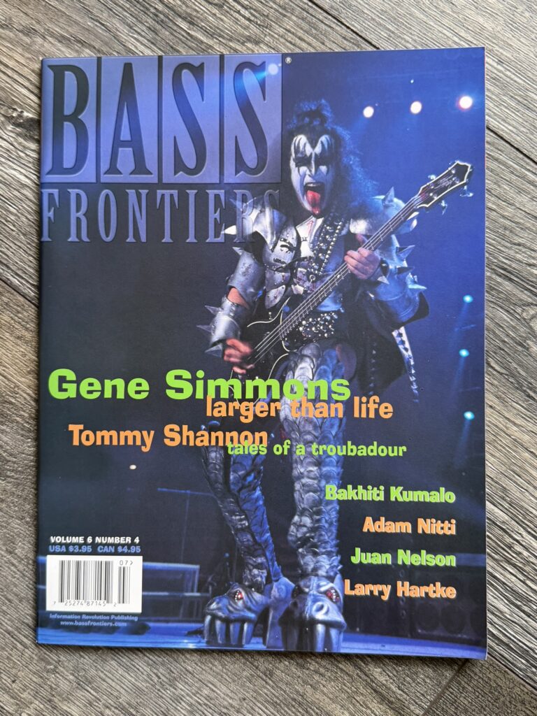 KISS Magazine Bass Frontiers Jul Aug 1999 Gene Simmons Vintage Kiss Memorabilia