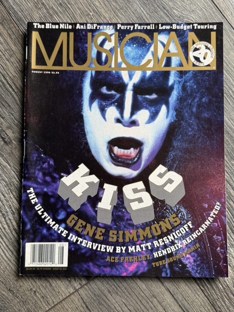 KISS Magazine Musician Aug 1996 GENE SIMMONS Reunion Vintage Kiss Memorabilia