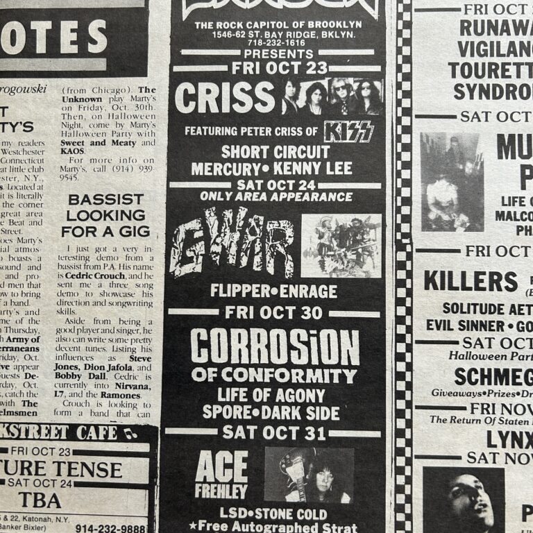 Ace Frehley Concert Ad