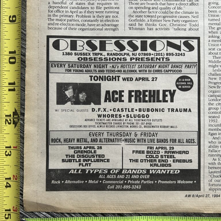 Ace Frehley Concert Ad