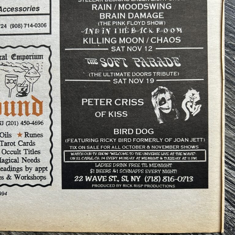 Peter Criss Concert Ad