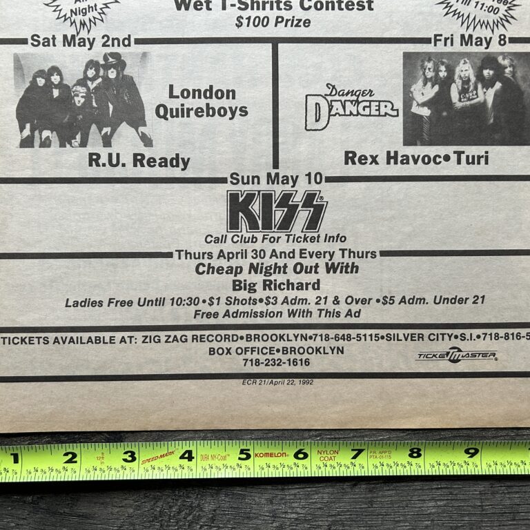 Vintage Kiss Concert Ad