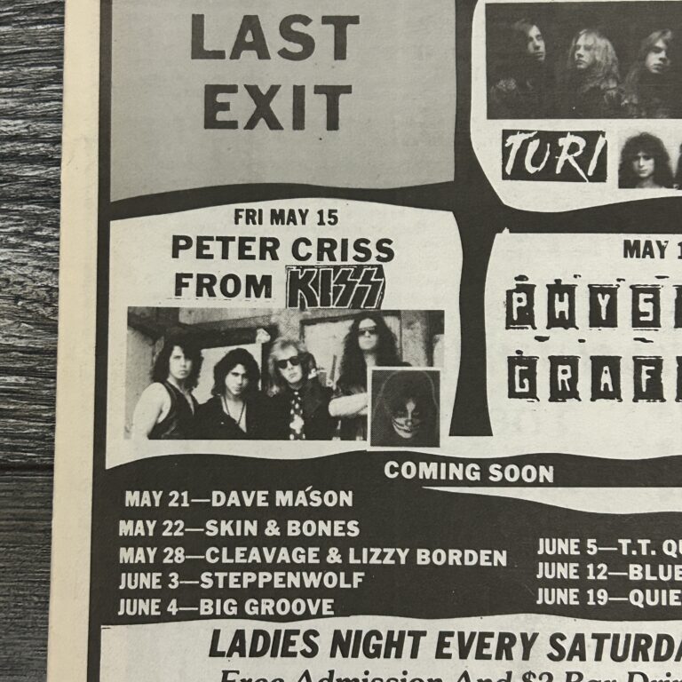 KISS Concert Ad Advert PETER CRISS