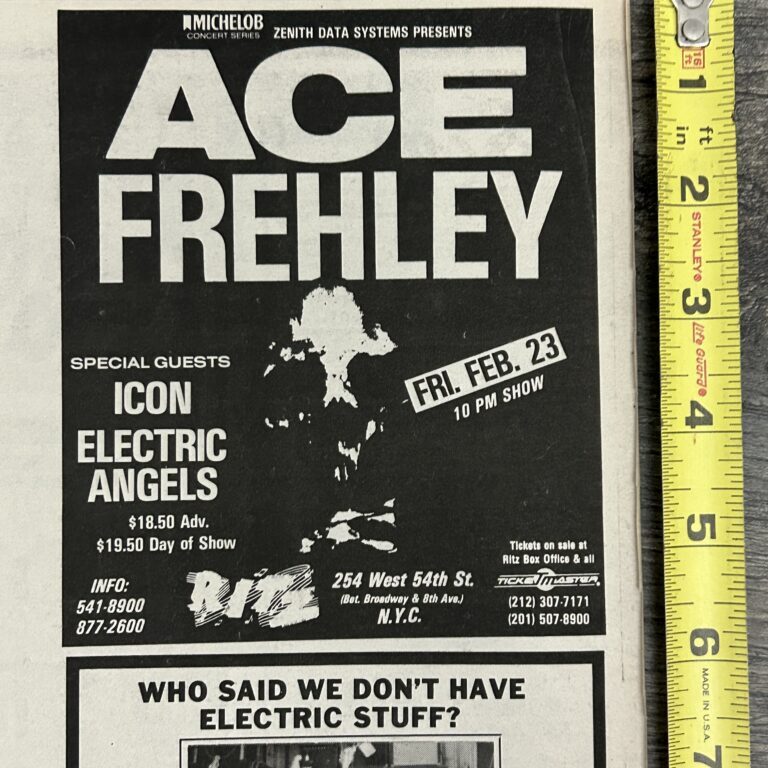 KISS Concert Ad Advert ACE FREHLEY