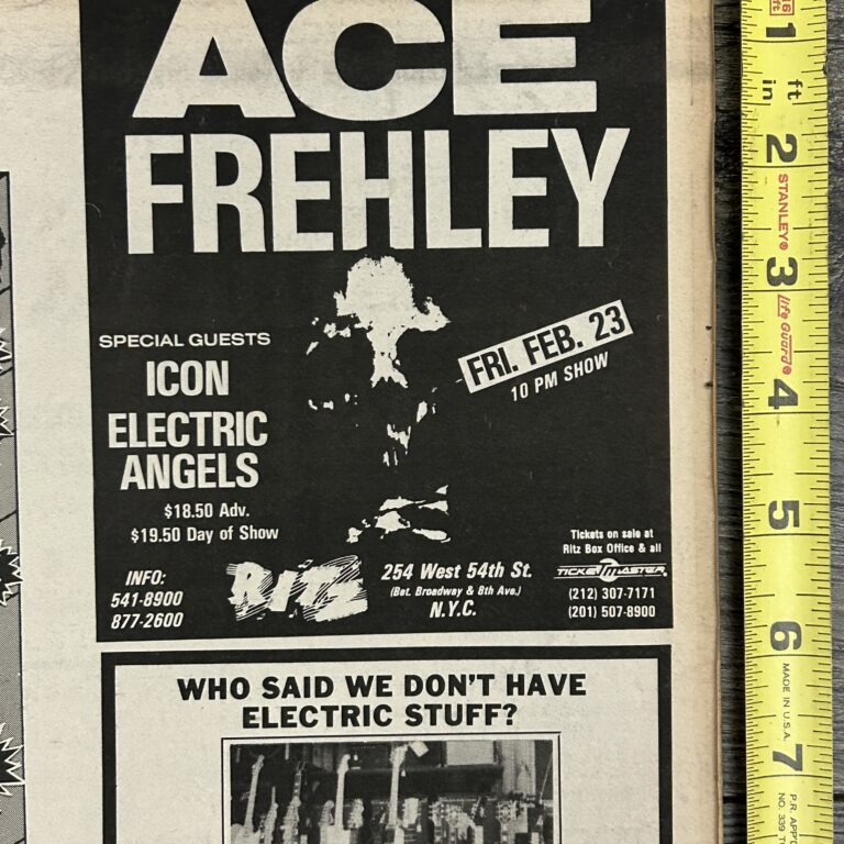 KISS Concert Ad Advert ACE FREHLEY