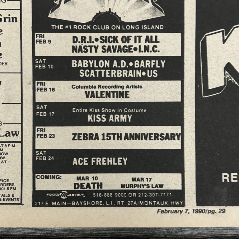 KISS Concert Ad Advert ACE FREHLEY