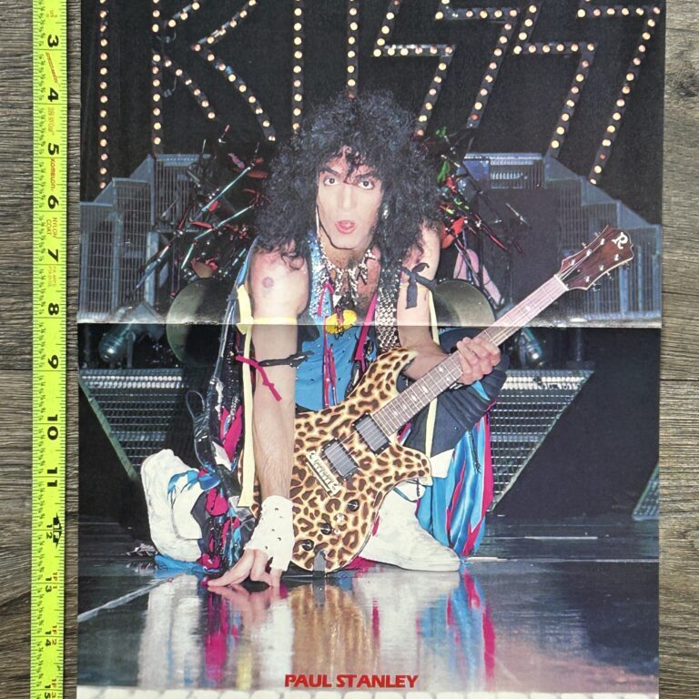 KISS Poster Centerfold Animalize Concert Tour Paul Stanley BC Rich Eagle Leopard Guitar Vintage Kiss