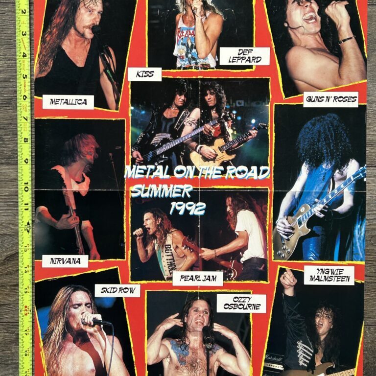 KISS Poster Centerfold Animalize Concert Tour Bruce Gene on Stage Metal on The Road 1992 Vintage Kiss