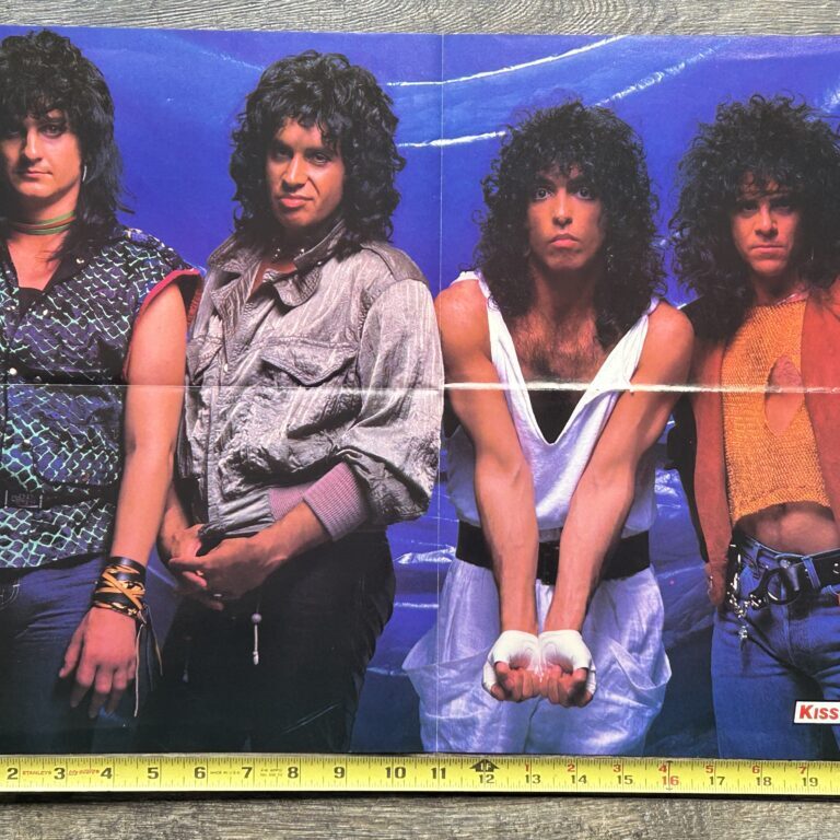 KISS Poster Centerfold Animalize Concert Tour Mark St. John Paul Gene Eric Carr Blue Background Vintage Kiss