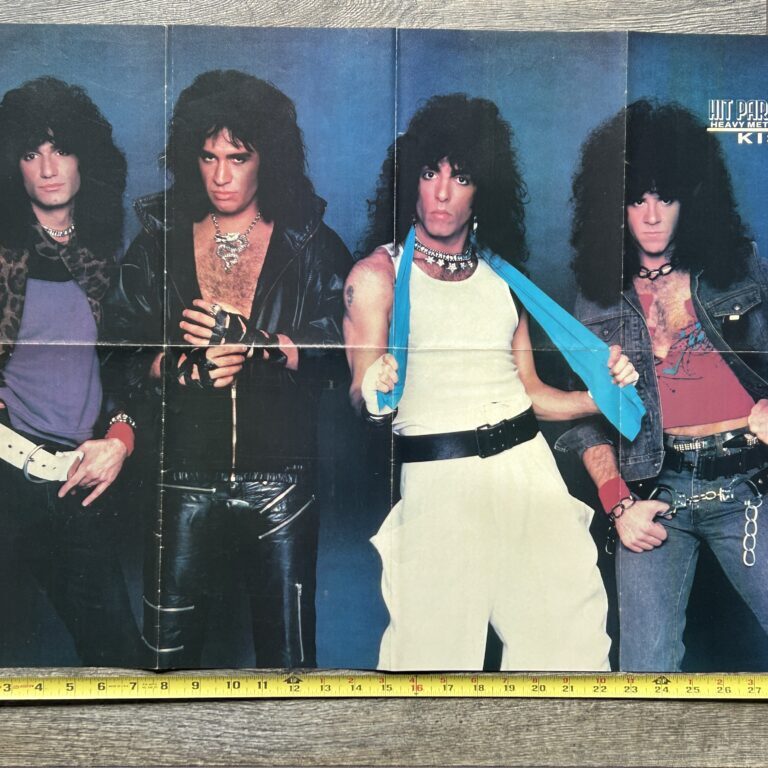 KISS Poster Centerfold Animalize Concert Tour Bruce Gene Paul Eric Blue Background Vintage Kiss