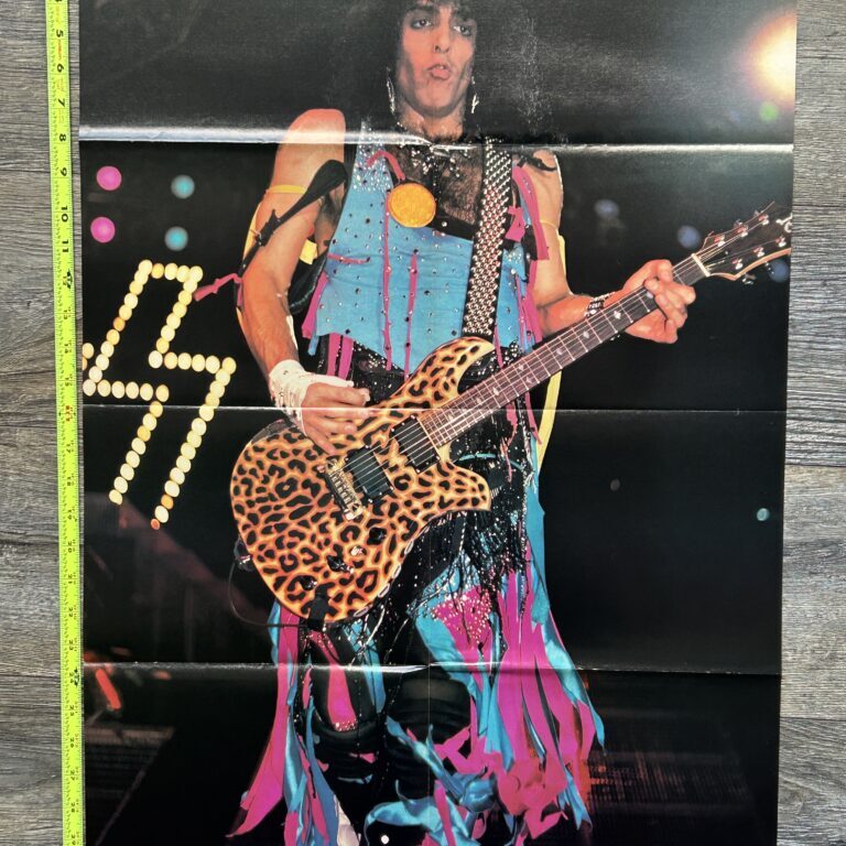 KISS Poster Centerfold Animalize Concert Tour Paul Stanley BC Rich Eagle Leopard Guitar Vintage Kiss