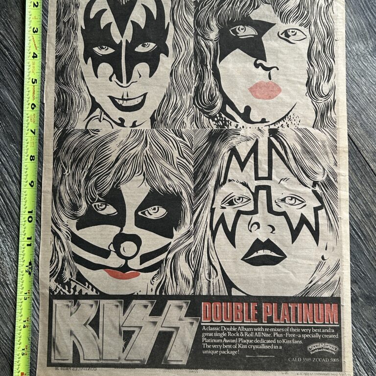 KISS Ad NEWSPAPER Advert Double Platinum UK Vintage Kiss Aucoin