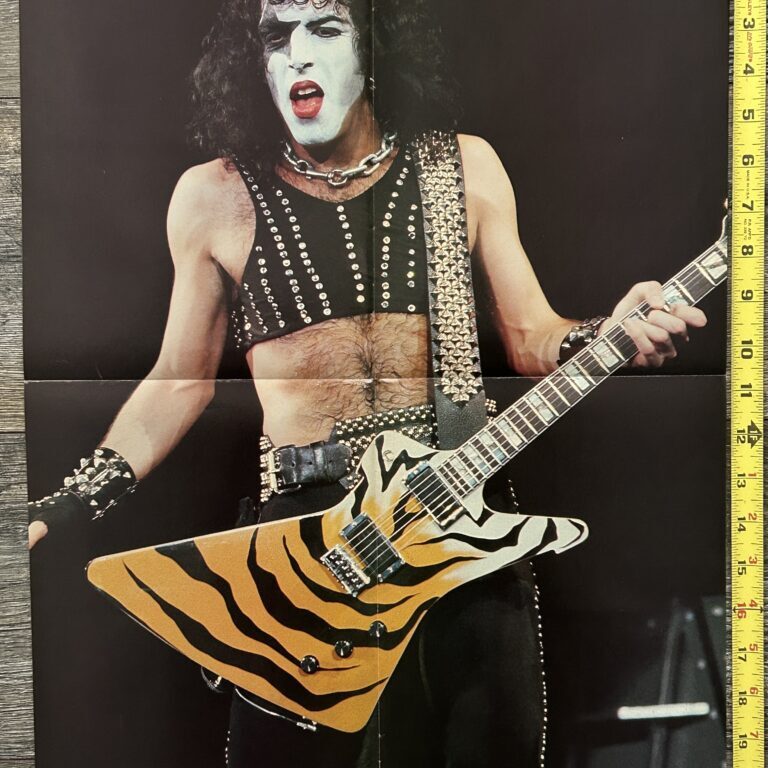 KISS Poster Centerfold Creatures Of The Night Concert Tour Paul Stanley w/ Guitar 16x21 Vintage Kiss Aucoin - tackholes - in excellent plus condition from smoke free pet free home