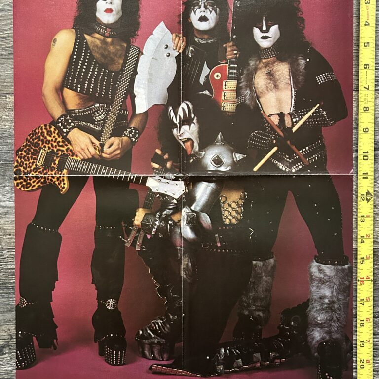 KISS Poster Centerfold Creatures Of The Night Gene Ace Eric Paul w/ Guitars Drumsticks