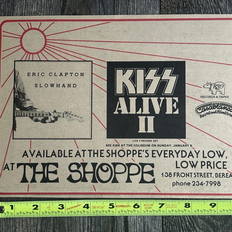 KISS Ad Advert Alive 2 Album Vinyl LP The Shoppe Record Store Ohio Vintage Kiss Aucoin