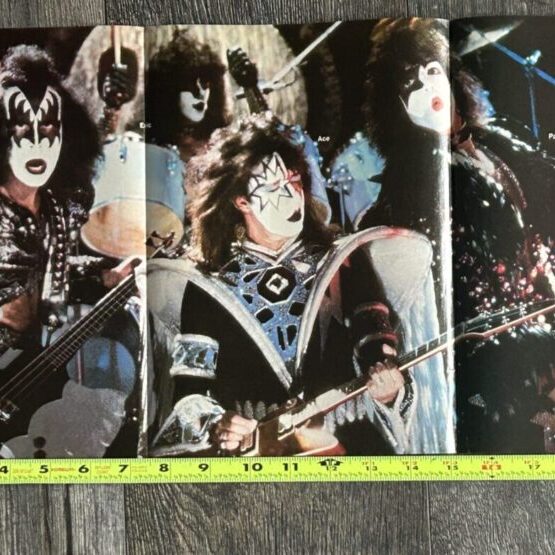 KISS Poster Centerfold Unmasked Gene Simmons Ace Frehley Paul Stanley Eric Carr 11x23 Vintage Kiss Aucoin