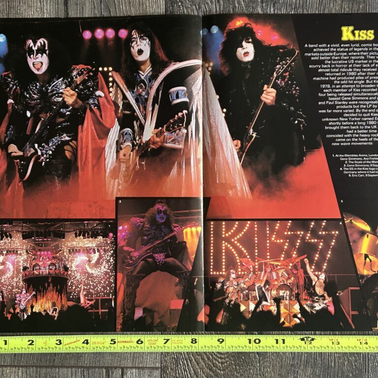 KISS Poster Centerfold Unmasked Tour Gene Simmons Ace Frehley Paul Stanley Eric Carr Wembley Arena 11x16 Vintage Kiss Aucoin