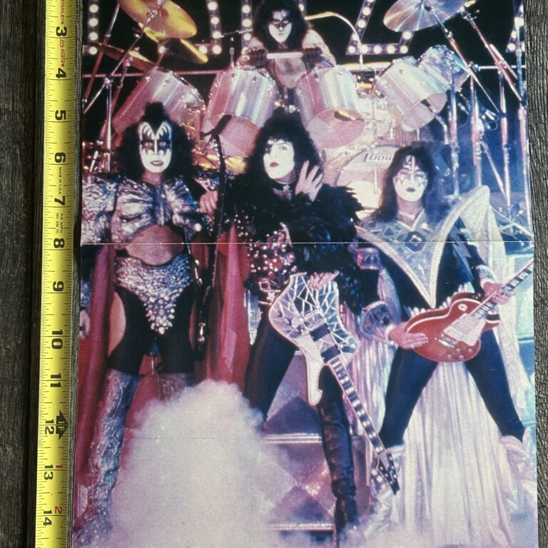 KISS Poster Centerfold Unmasked Tour Band Group Pose On Stage 10x16 Vintage Kiss Aucoin