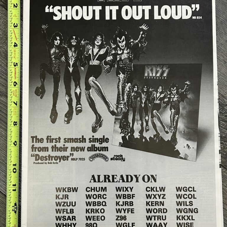 KISS Ad Advert Destroyer SHOUT IT OUT LOUD Single Vintage Kiss Aucoin