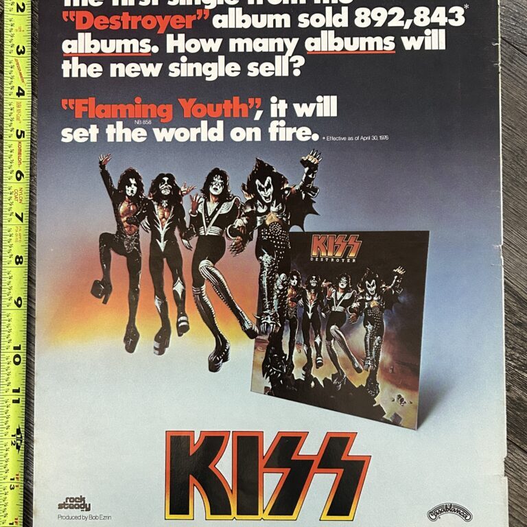 KISS Ad Advert Destroyer Flaming Youth Single 1976 Vintage Kiss Aucoin