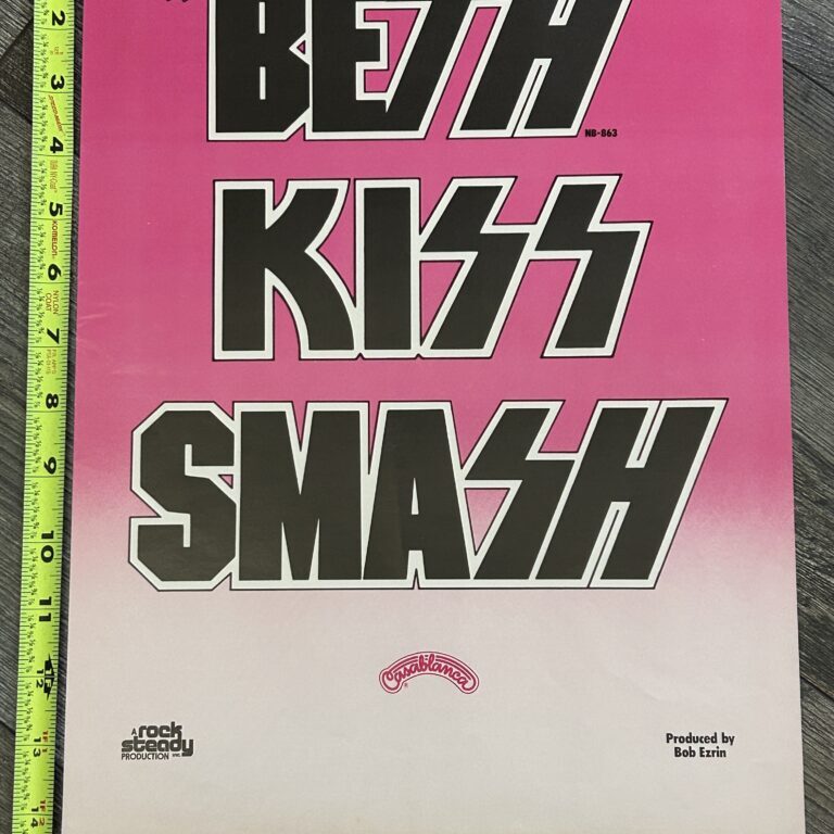 KISS Ad Advert Beth Kiss Smash Pink Background 1976 Vintage Kiss Aucoin