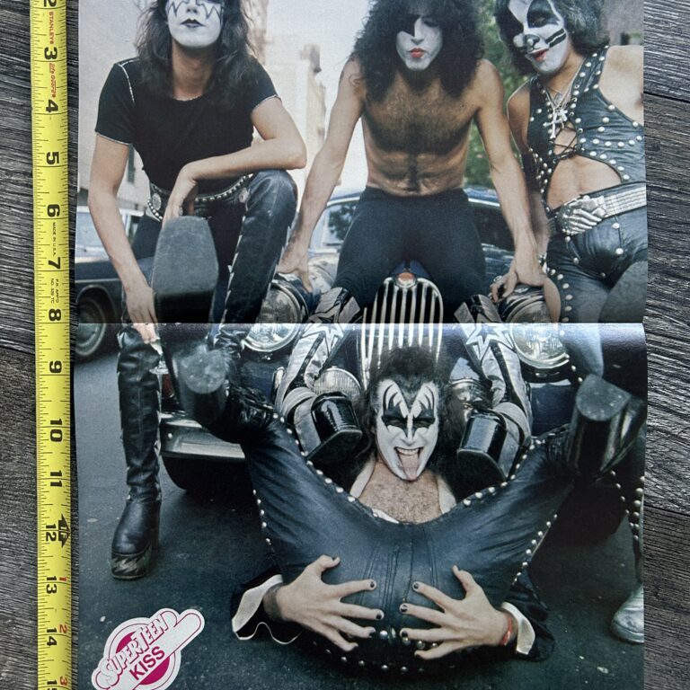 KISS Poster Centerfold Hotter Than Hell Group Pose Car Vintage Kiss Aucoin