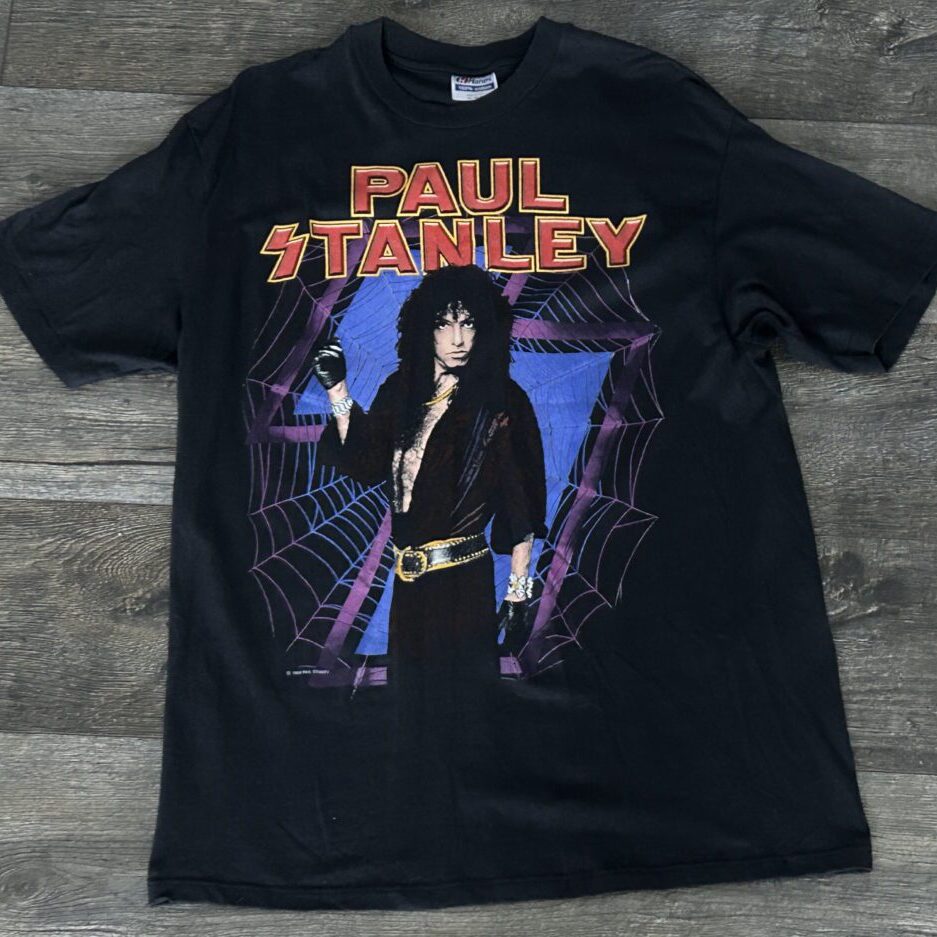 Kiss PAUL STANLEY Vintage Concert T-Shirt 1989 Spider-Web XL UNWORN Vintage Kiss