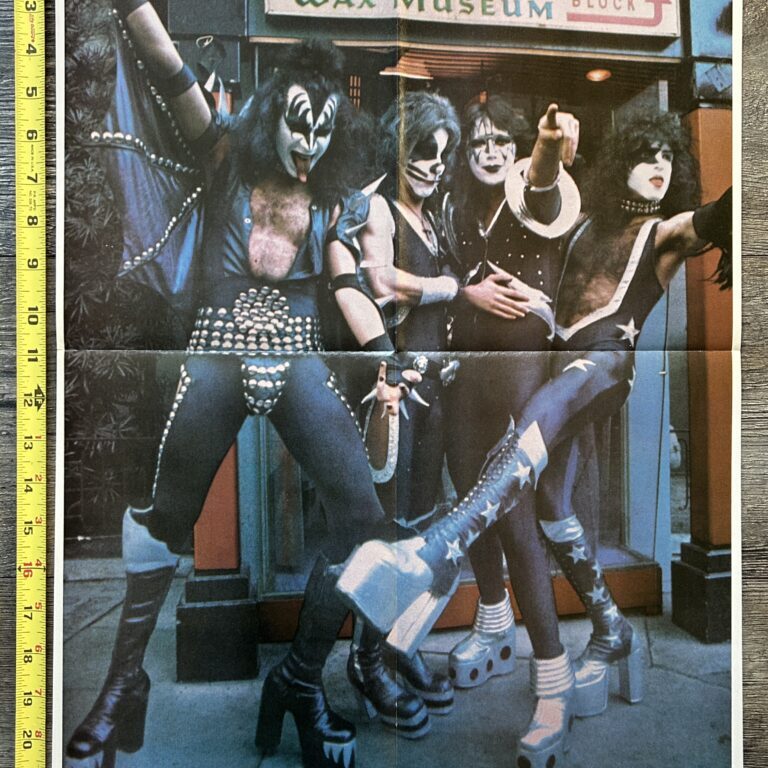 KISS Poster Centerfold Hollywood Wax Museum 1976 Vintage Kiss Aucoin 16x22