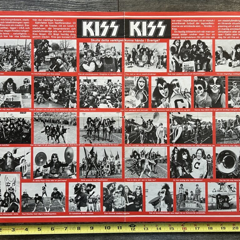 KISS Poster Centerfold Cadillac Michigan 1975 Sweden Vintage Kiss Aucoin 16x23