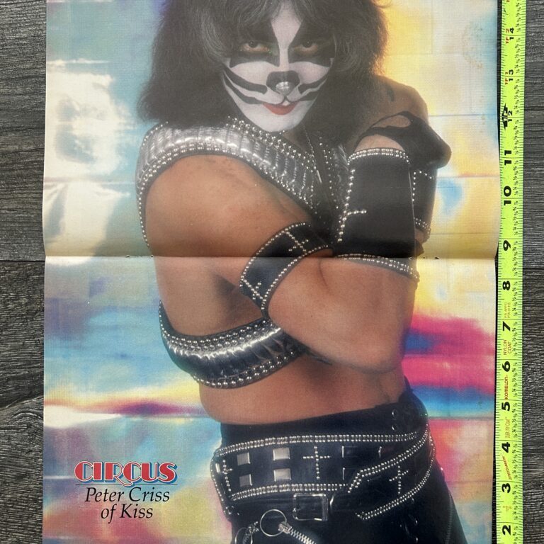 KISS Poster Centerfold Love Gun PETER CRISS Mylar Colors Vintage Kiss Aucoin