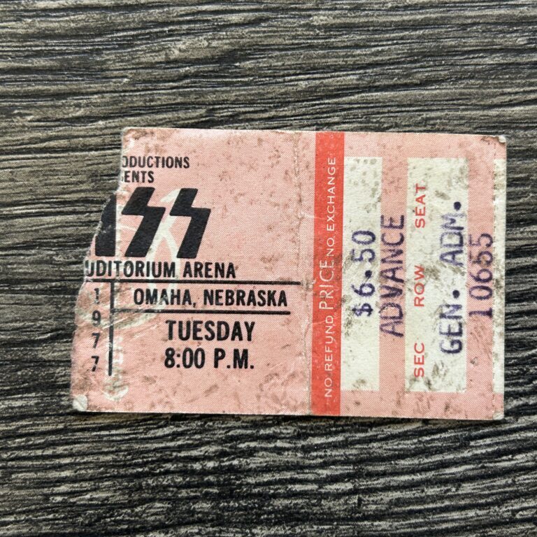 KISS TICKET STUB Rock And Roll Over Concert Tour Omaha 1977 Vintage Kiss Aucoin