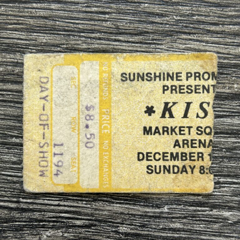 KISS TICKET STUB Alive 2 Concert Tour Indianapolis IN 1977 Vintage Kiss Aucoin