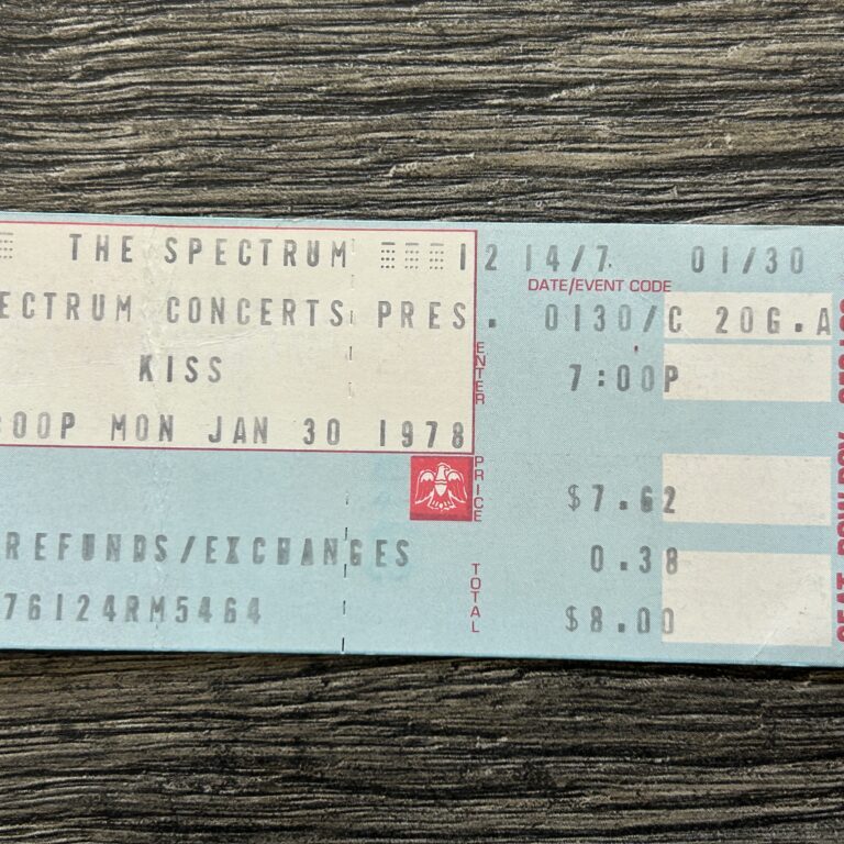 KISS TICKET STUB Alive 2 Concert Tour Philadelphia PA 1978 Vintage Kiss Aucoin A