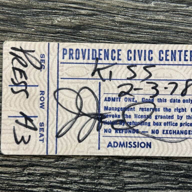 KISS TICKET STUB Press Alive 2 Concert Tour Providence 1978 Vintage Kiss Aucoin