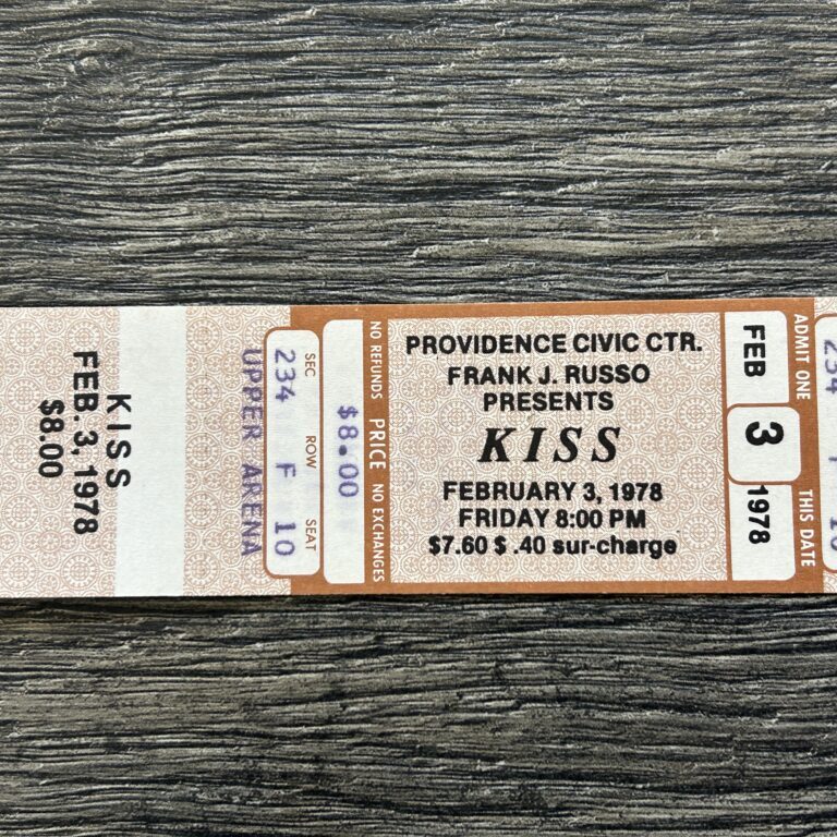 KISS FULL TICKET STUB Alive 2 Concert Tour Providence 1978 Vintage Kiss Aucoin