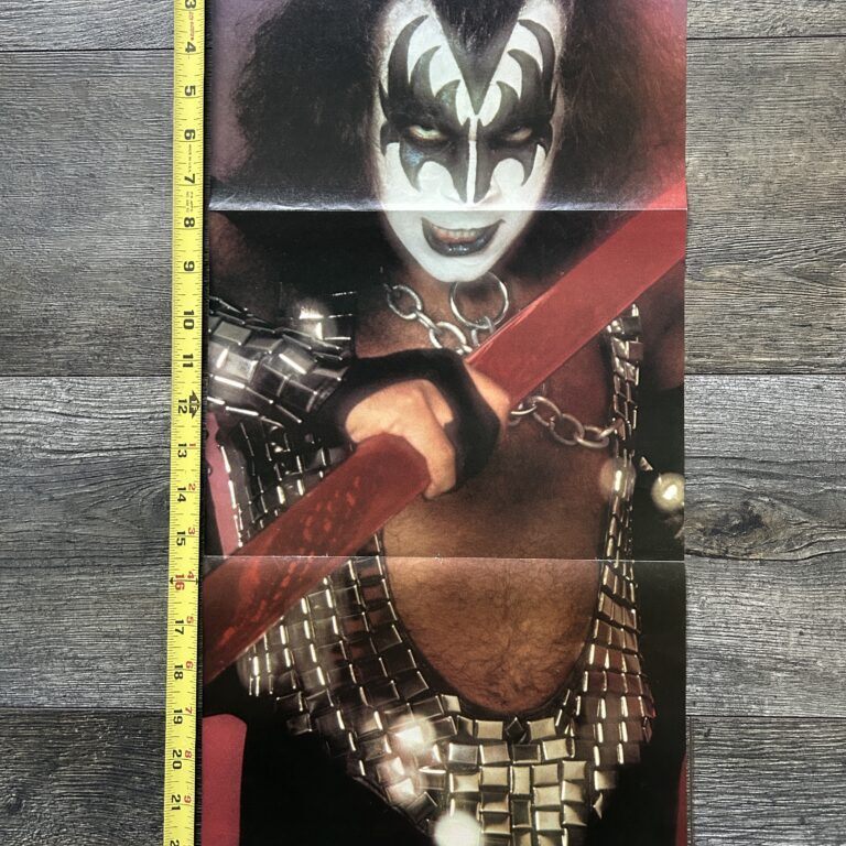 KISS Poster Centerfold Love Gun Gene Simmons Tube Pole Vintage Kiss Aucoin 11x23