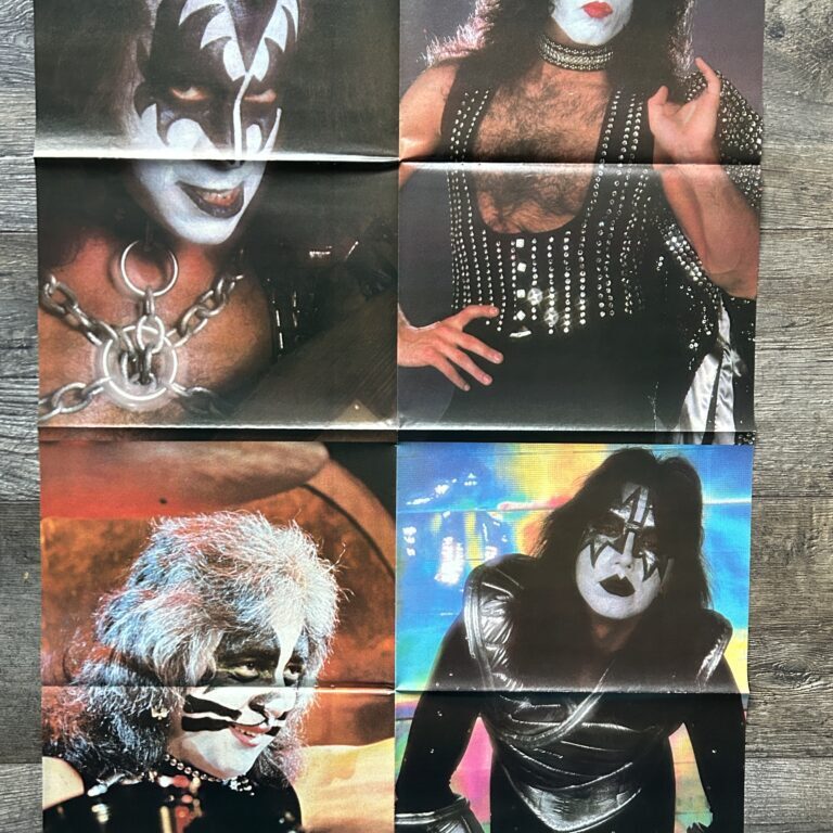 KISS Poster Centerfold Love Gun Group Collage Vintage Kiss Aucoin 21x31