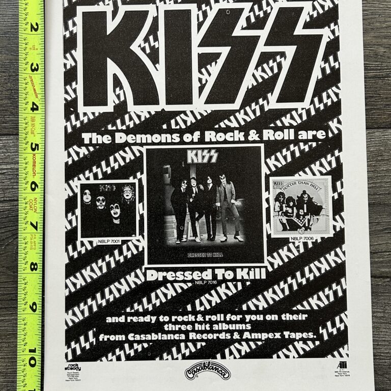 KISS Ad Advert Dressed To Kill Album Demons Of Rock Vintage Kiss Aucoin 8x11