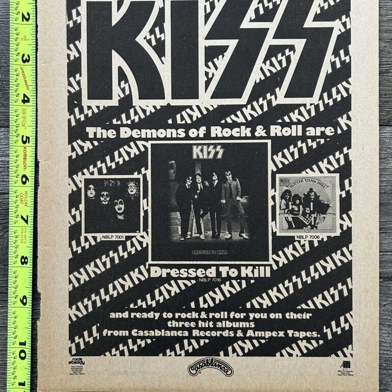 KISS Ad Advert Dressed To Kill Album Demons Of Rock Vintage Kiss Aucoin 8 1/2x11