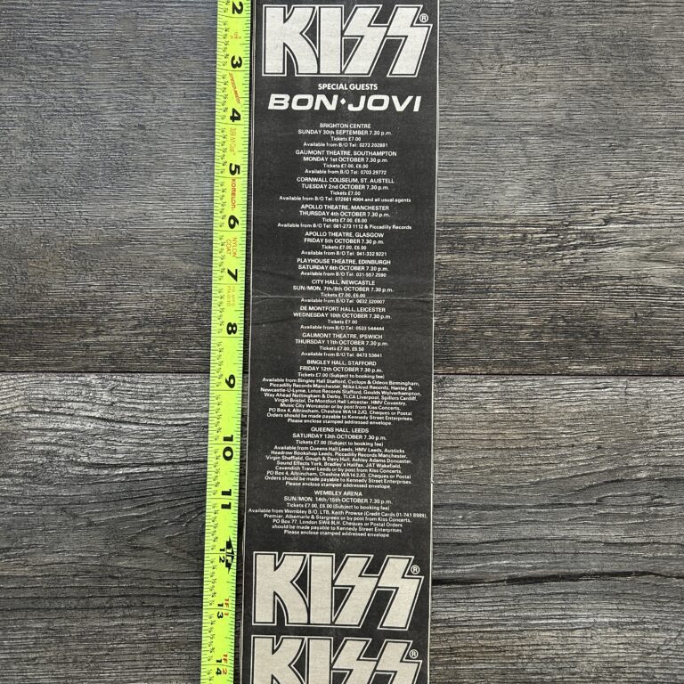 KISS Concert Ad Advert Animalize Tour Kiss Bon Jovi UK Tour Dates Vintage Kiss