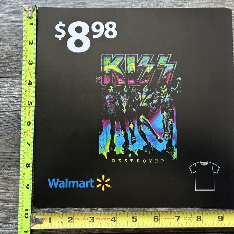 KISS Store Display Kiss Destroyer T-Shirt Walmart 2sided Promo Vintage Kiss